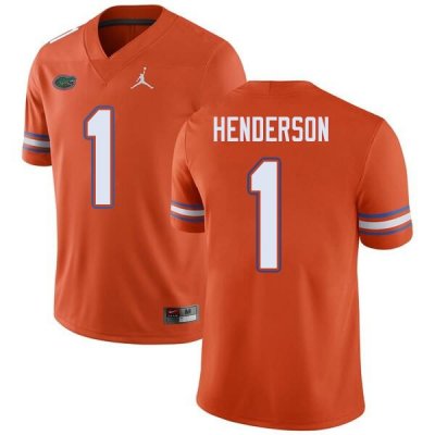 Men's Florida Gators #1 CJ Henderson NCAA Jordan Brand Orange Authentic Stitched College Football Jersey YBE2762XM